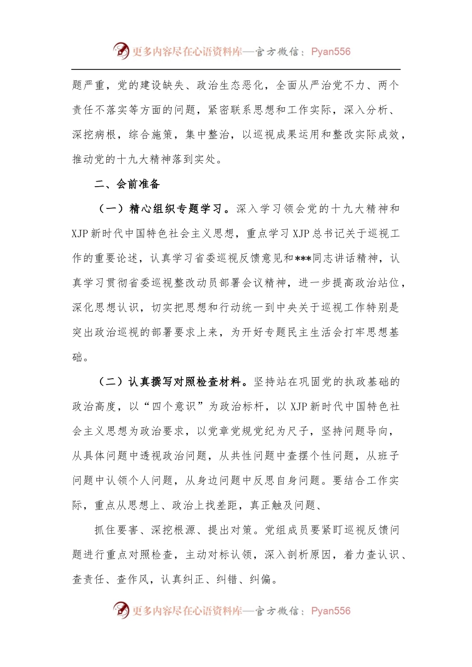 党组巡视整改民主生活会全套材料.docx_第2页