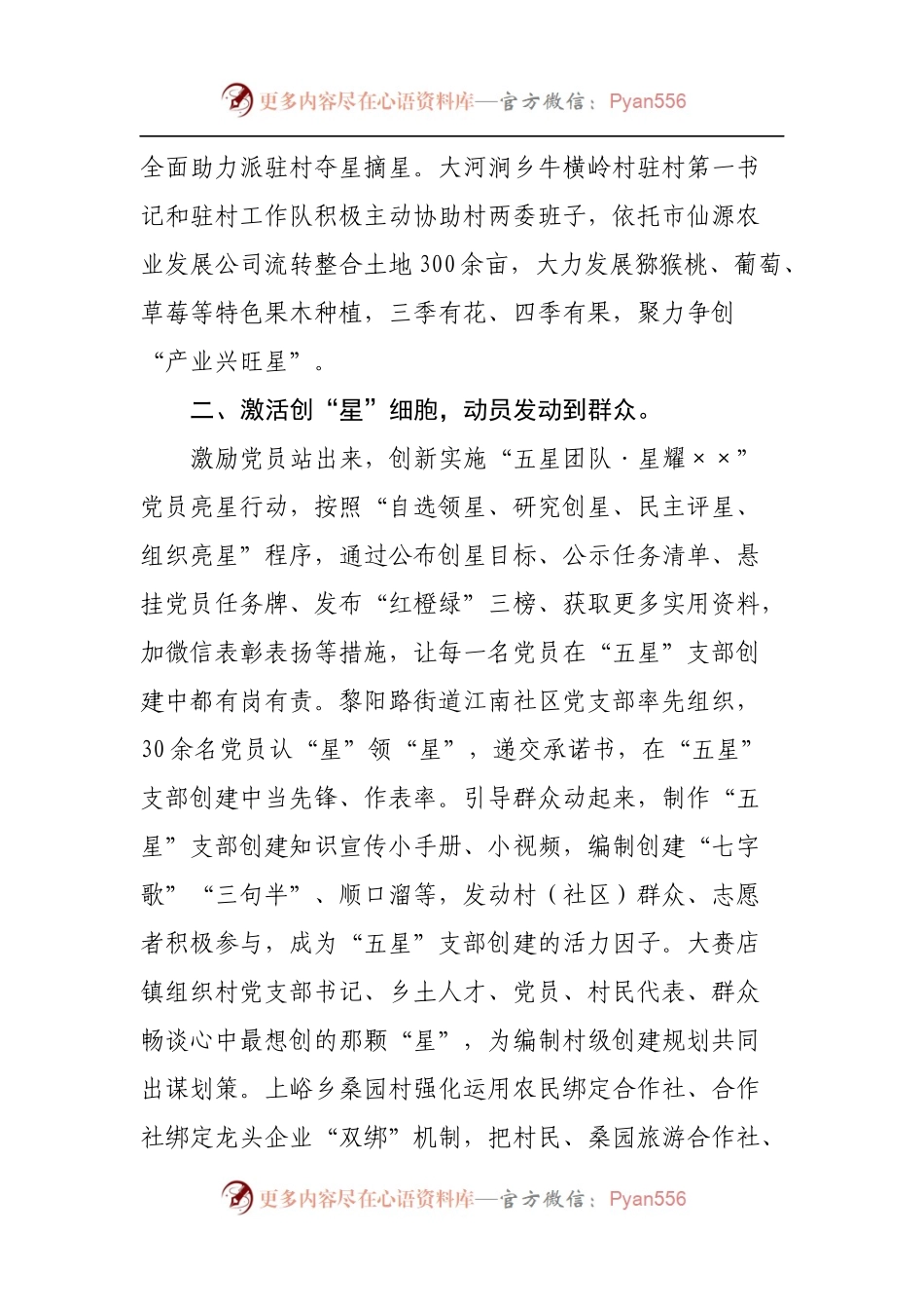 党建经验：“五星”支部创建经验交流.docx_第2页