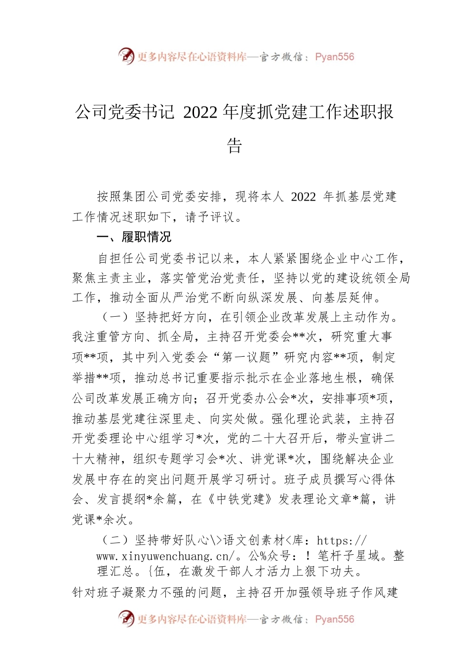公司党委书记2022年度抓党建工作述职报告.docx_第1页
