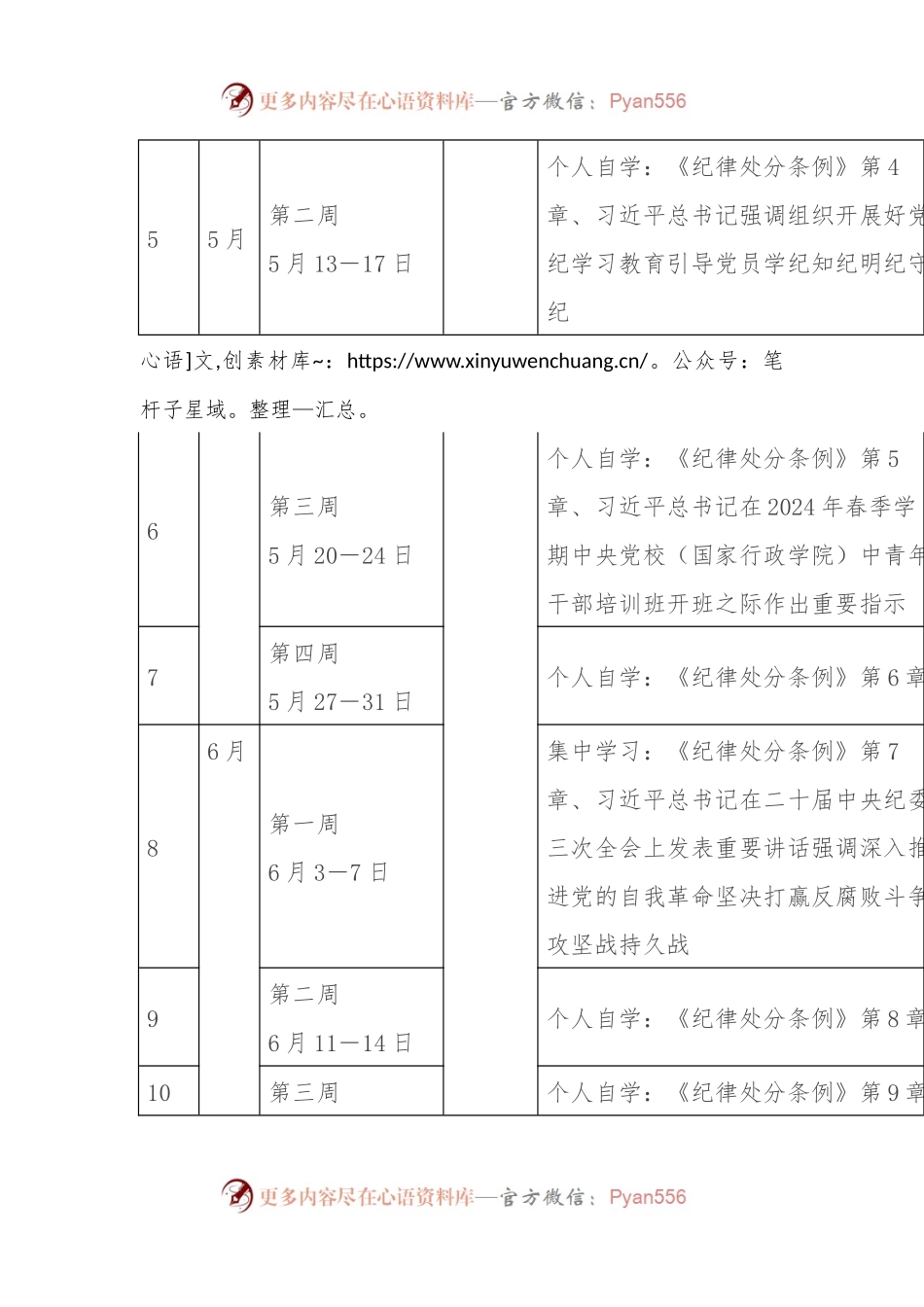 党纪学习教育计划表（含XX党委、党支部、主题党日、个人自学）.docx_第2页
