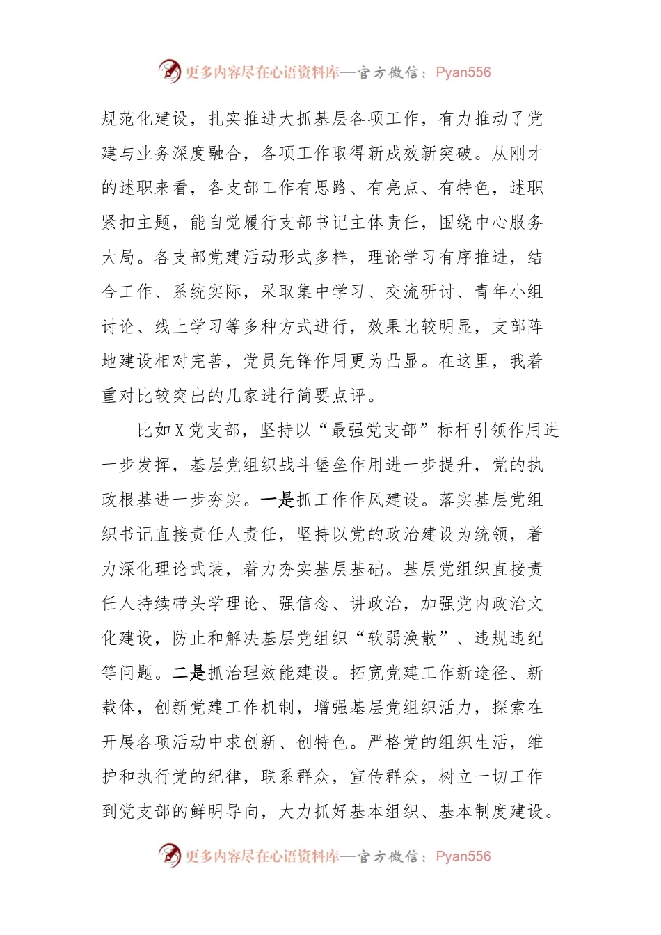 党委书记在2023年度党支部书记抓基层党建工作述职评议会议上的讲话稿提纲.docx_第2页