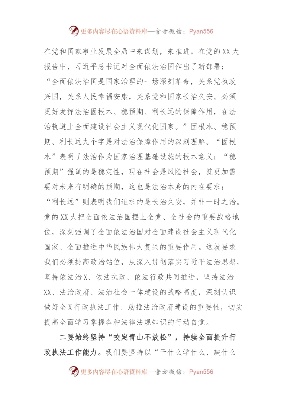 关于2023年法治行政执法工作培训的讲话材料.docx_第2页