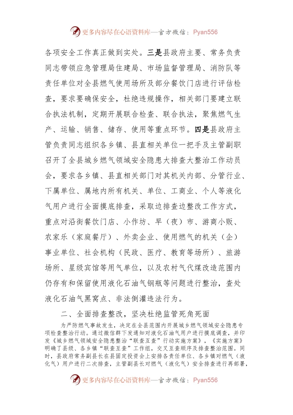 全县燃气领域安全隐患排查工作汇报.docx_第2页