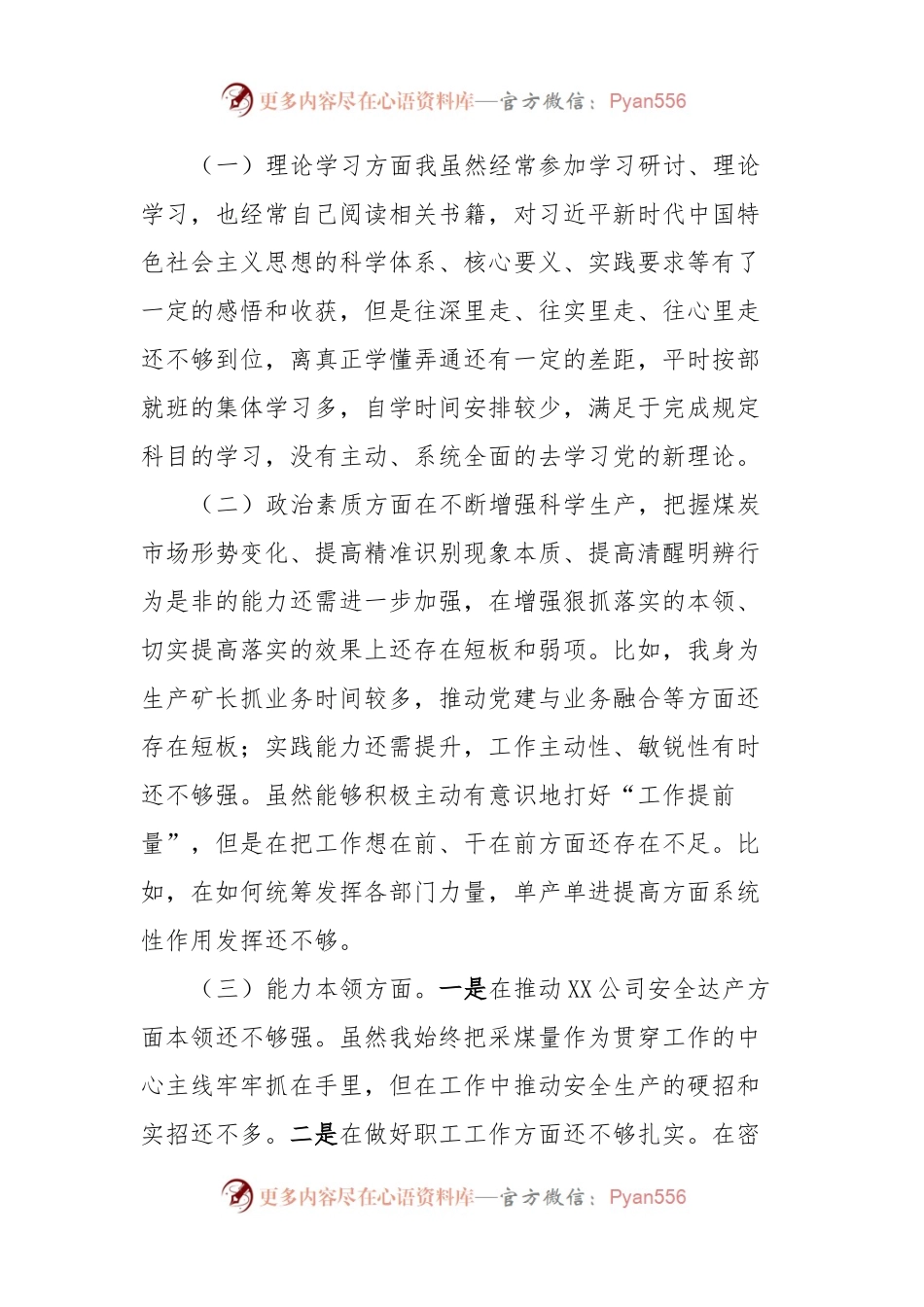 公司2023年民主生活会对照发言稿提纲（六个方面））.docx_第2页
