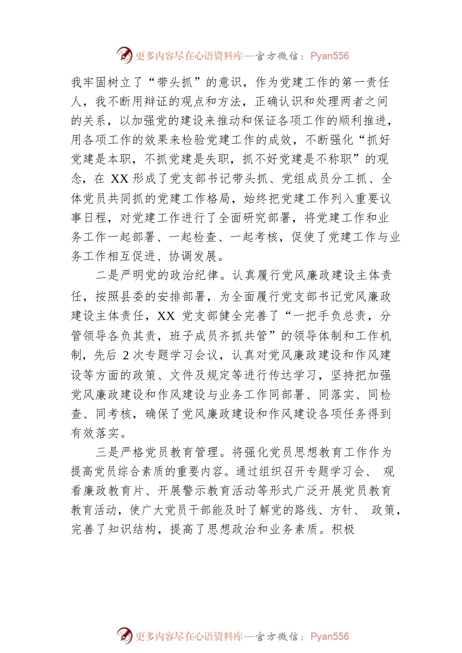 党支部书记党建工作专项述职报告.docx_第2页