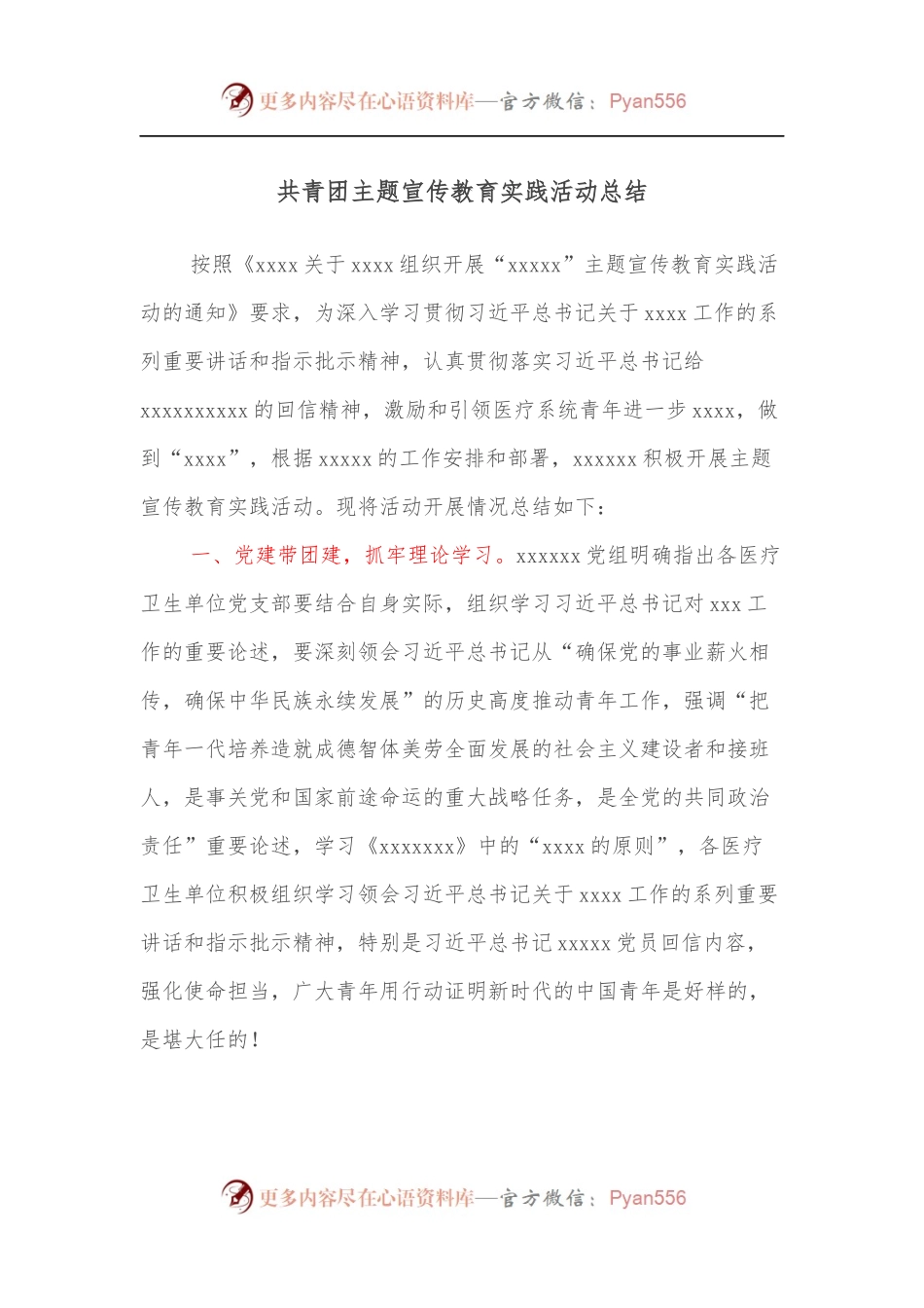共青团主题宣传教育实践活动总结.docx_第1页
