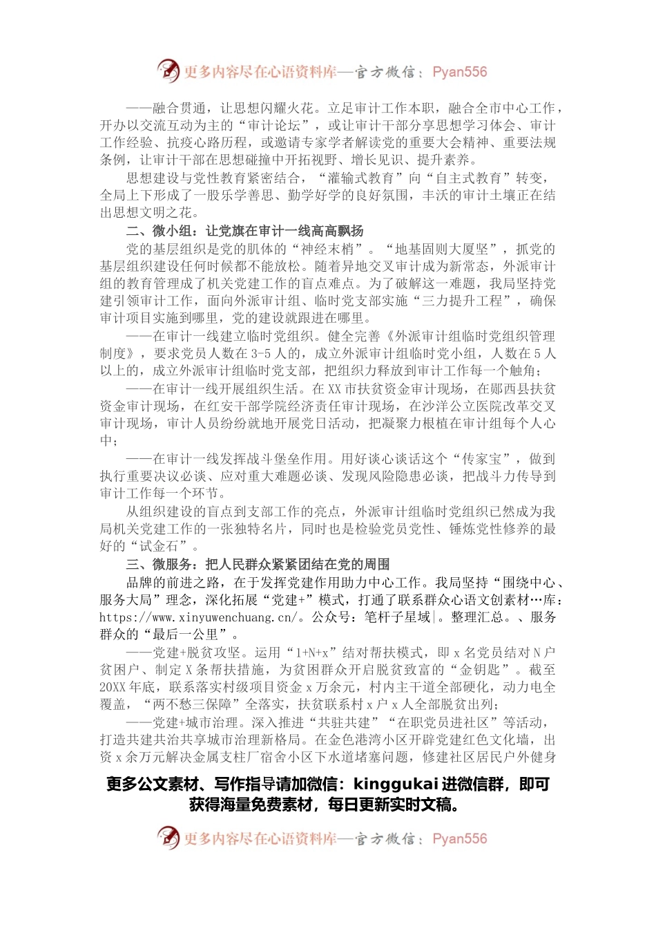 党建品牌创建工作经验材料：党旗辉映审计红 匠心铸就强审梦（市审计局）.docx_第2页