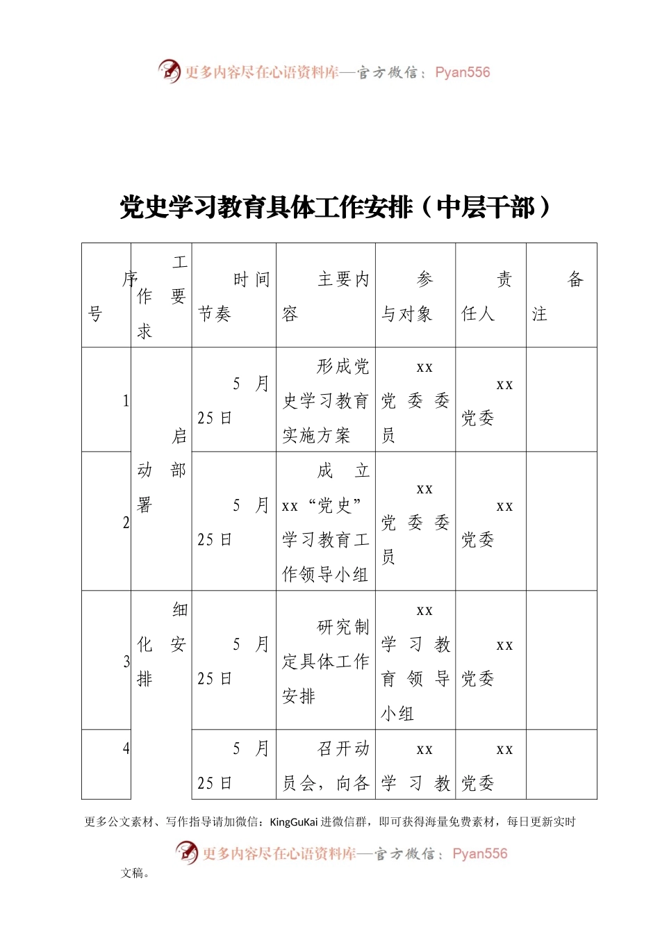 党史学习教育具体工作安排计划表.docx_第1页