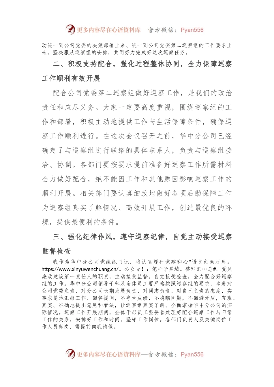 公司党委书记在巡察工作动员会上的表态发言.docx_第2页
