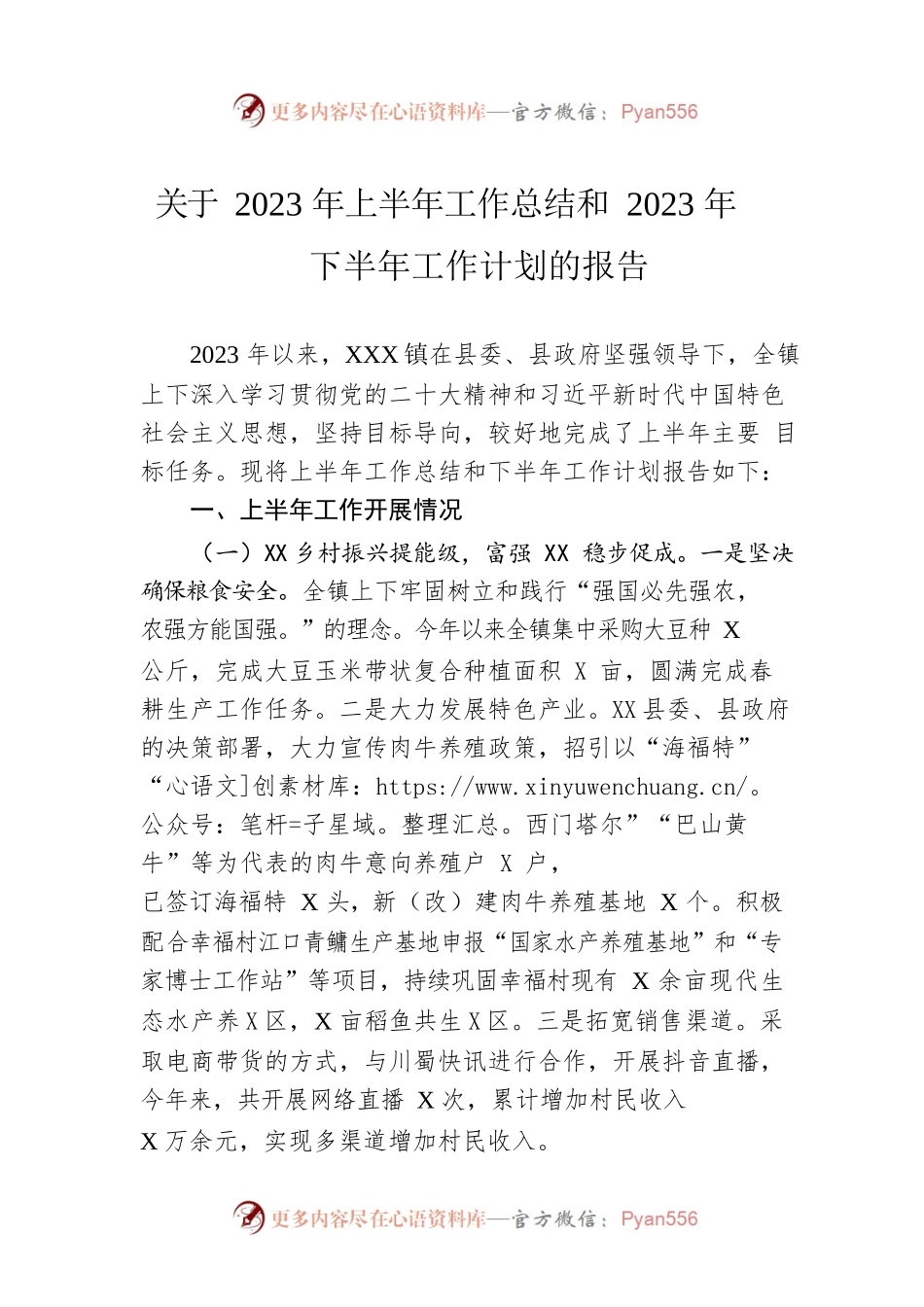 关于2023年上半年工作总结和2023年下半年工作计划的报告(20230613).docx_第1页