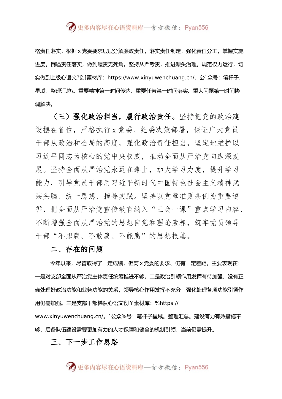 党支部书记2023年上半年履行全面从严治党第一责任人责任报告（工作汇报总结）.docx_第2页