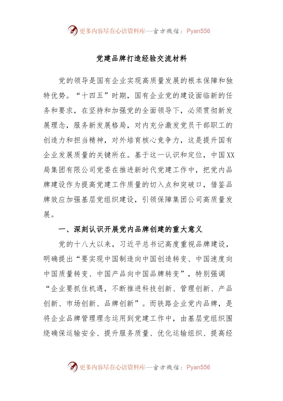 党建品牌打造经验交流材料.docx_第1页