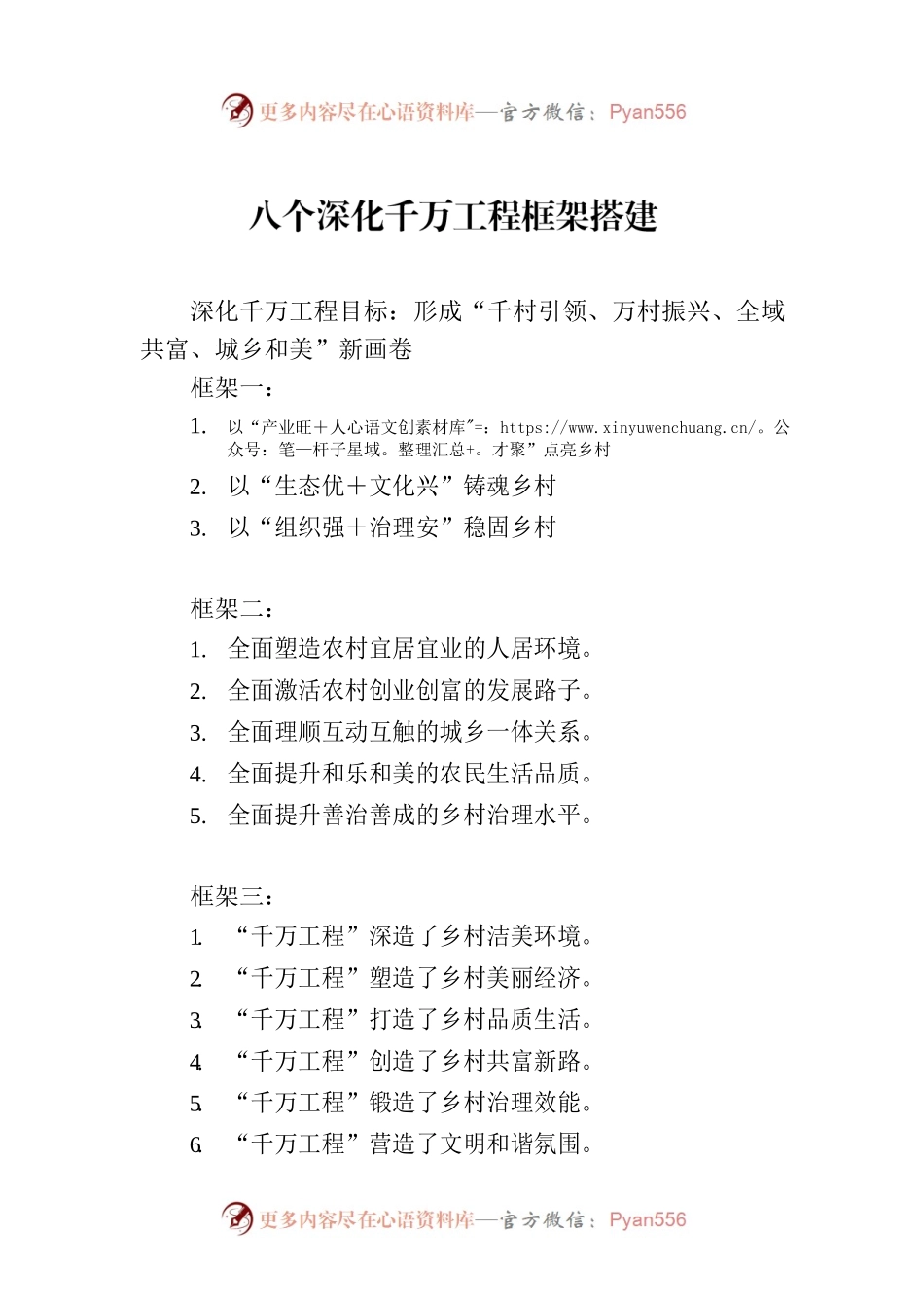 八个深化千万工程框架搭建.docx_第1页