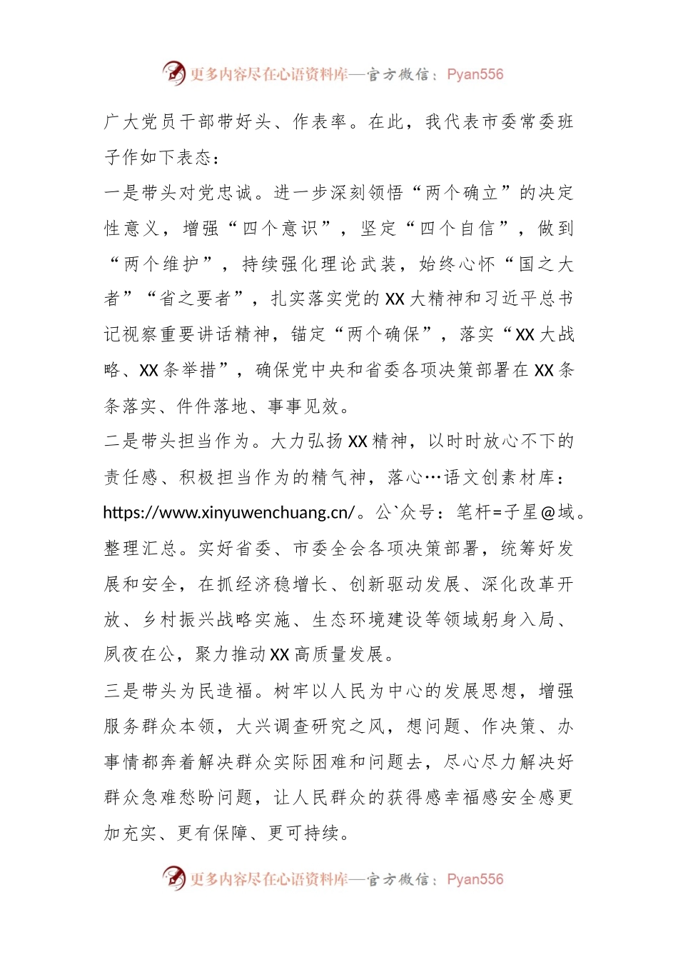 关于202X年度市委常委班子民主生活会上的表态发言.docx_第2页