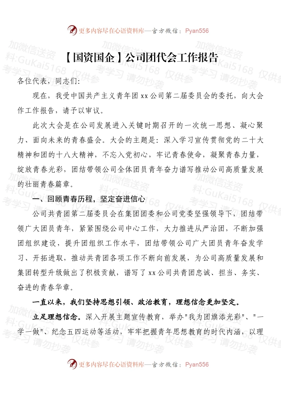 公司团代会工作报告.docx_第1页