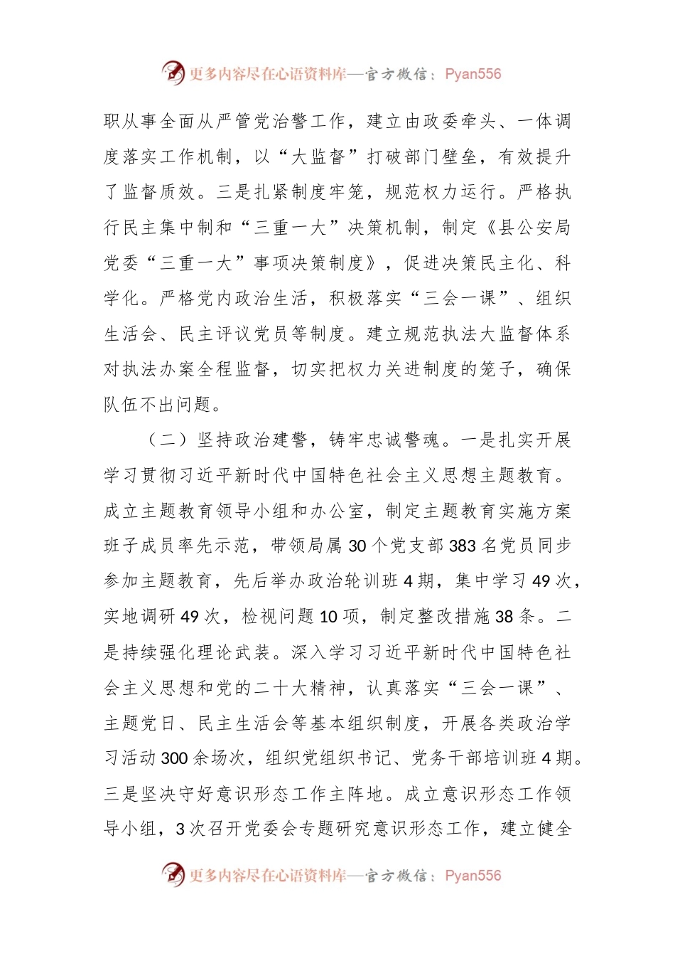公安局委员会2023年度全面从严管党治警述职报告.docx_第2页