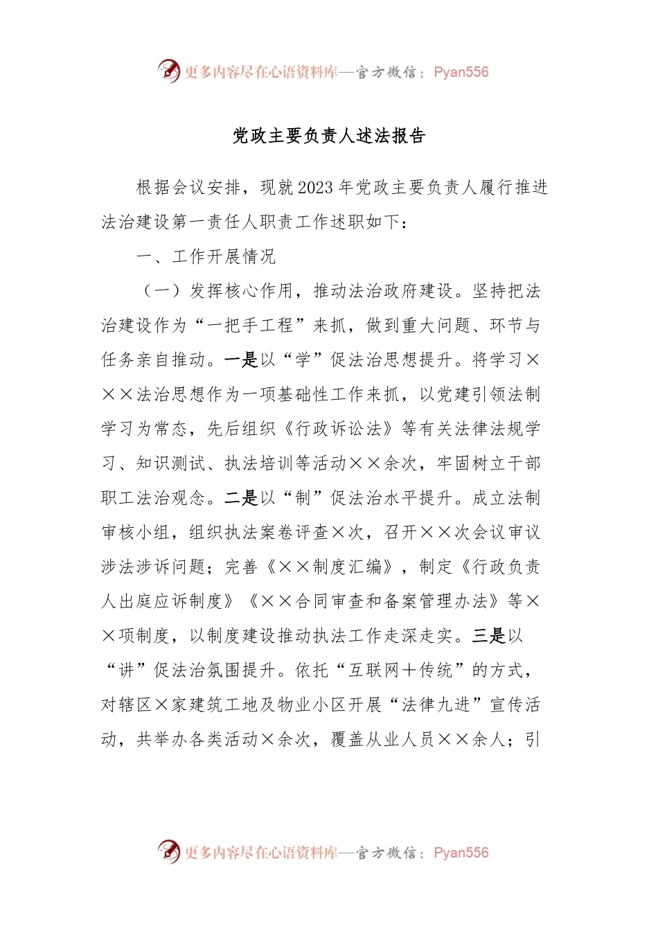 党政主要负责人述法报告.docx_第1页