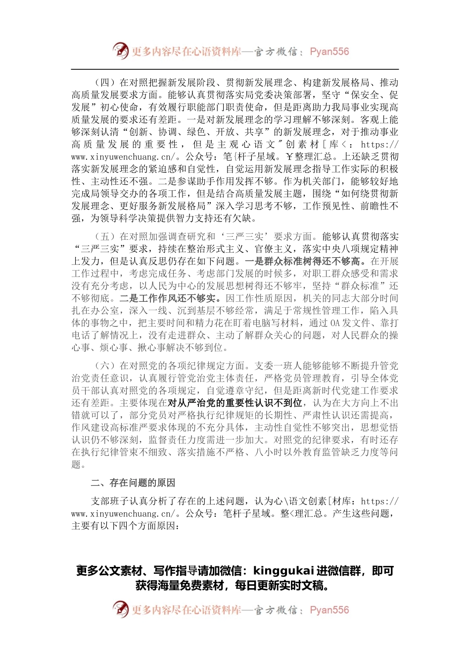 党支部专题组织生活会对照检查.docx_第2页