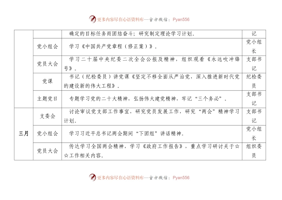 党支部2023年三会一课工作计划表格.docx_第2页