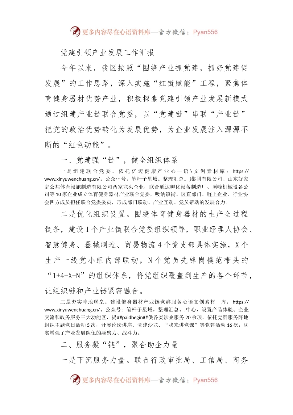 党建引领产业发展工作汇报.docx_第1页
