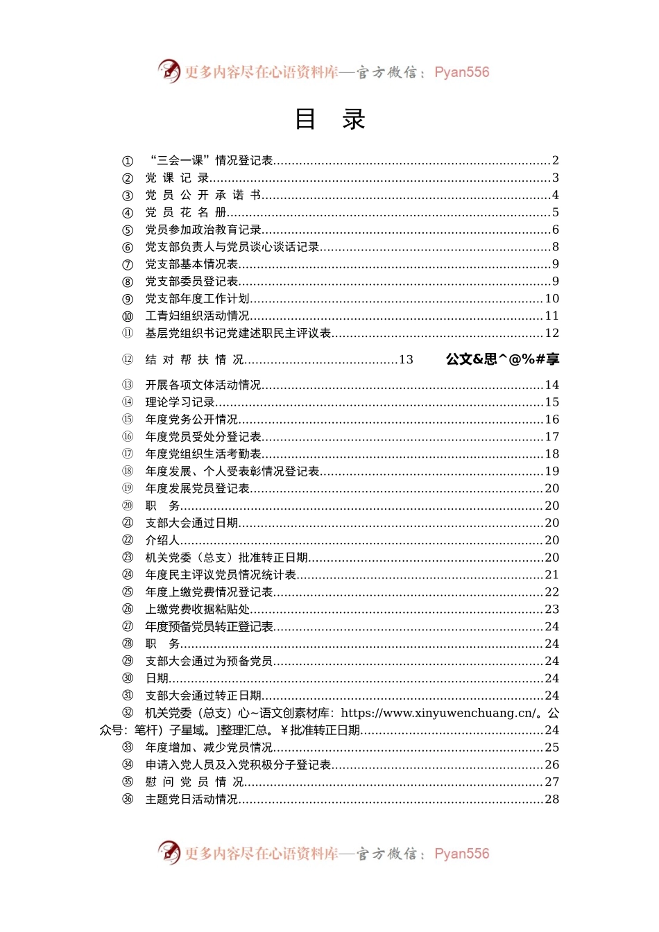 党务工作各类表格模板汇编.docx_第1页