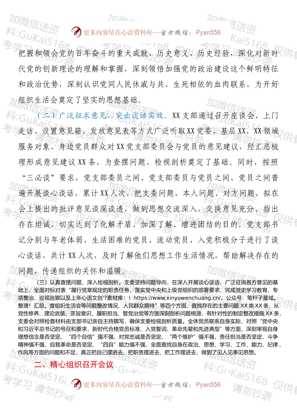 党支部202X年度组织生活会和开展民主评议党员情况汇报.docx_第2页