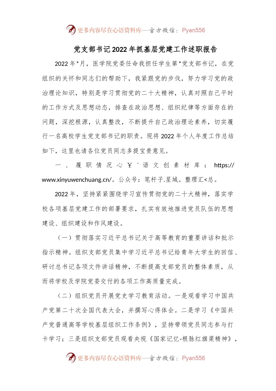 党支部书记2022年抓基层党建工作述职报告.docx_第1页