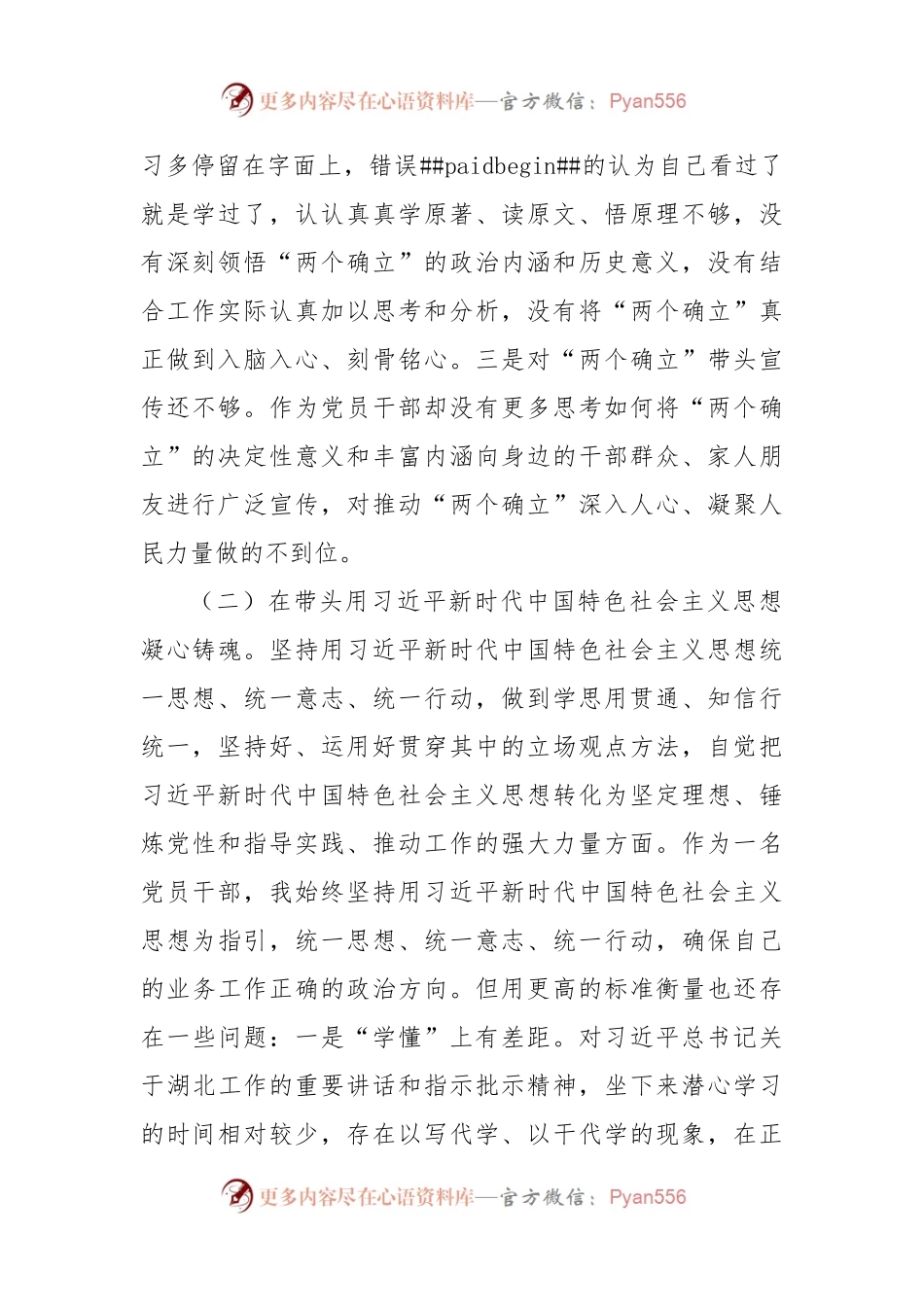 党员干部个人民主生活会对照检查材料.docx_第2页