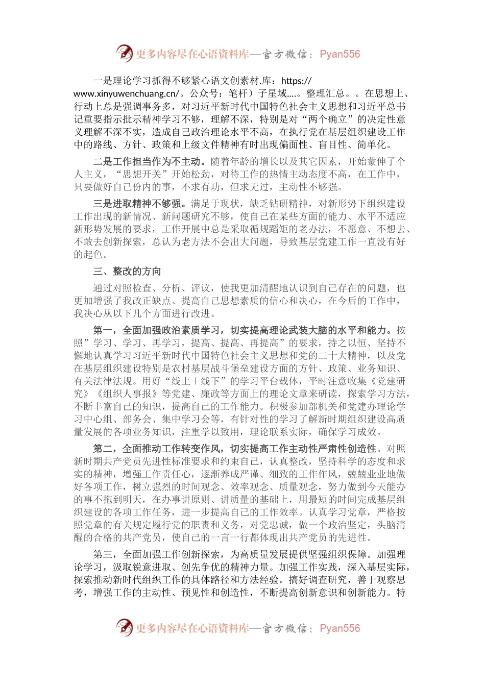党支部年度组织生活会上的个人党性分析发言材料.docx_第2页