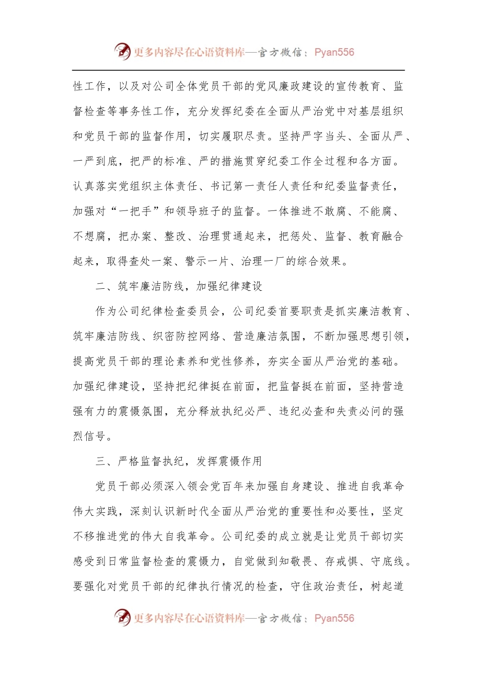 公司党委书记在公司纪律检查委员会成立大会上的讲话.docx_第2页