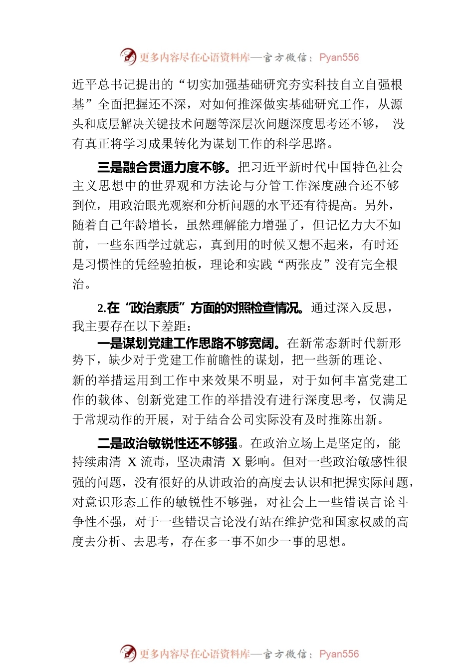 公司2023年主题教育专题民主生活会剖析检视材料.docx_第2页