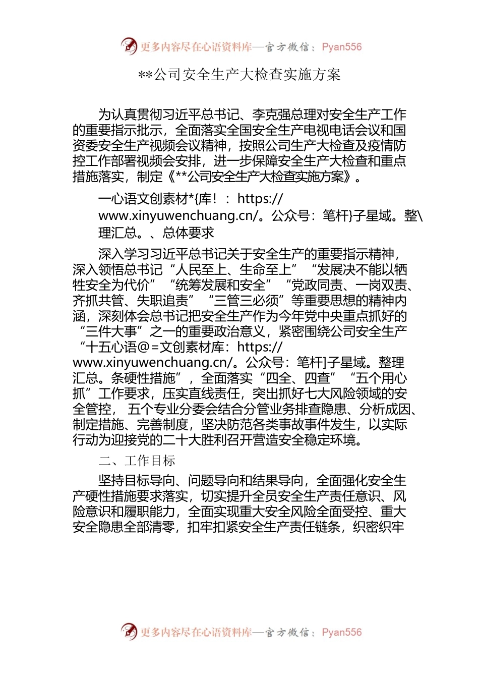 公司安全生产大检查实施方.docx_第1页