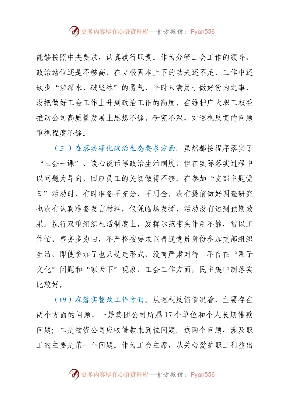 公司党委巡视整改专题民主生活会个人对照检查材料.docx_第2页