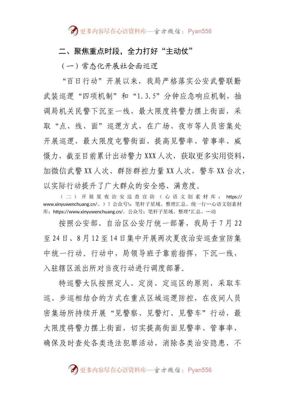 公安开展夏季治安打击整治“百日行动”工作情况汇报.docx_第2页