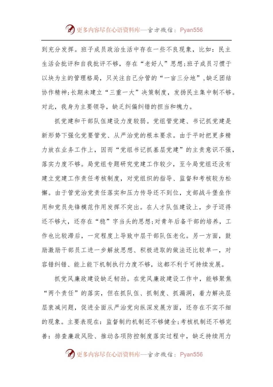 党组书记巡察整改专题民主生活会个人对照检查材料.docx_第2页