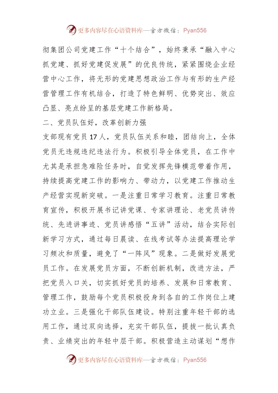 公司创建示范党支部汇报材料.docx_第2页