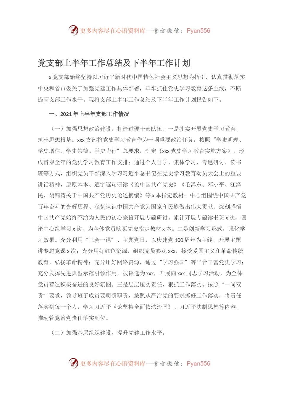 党支部上半年工作总结及 下半年工作计划.docx_第1页