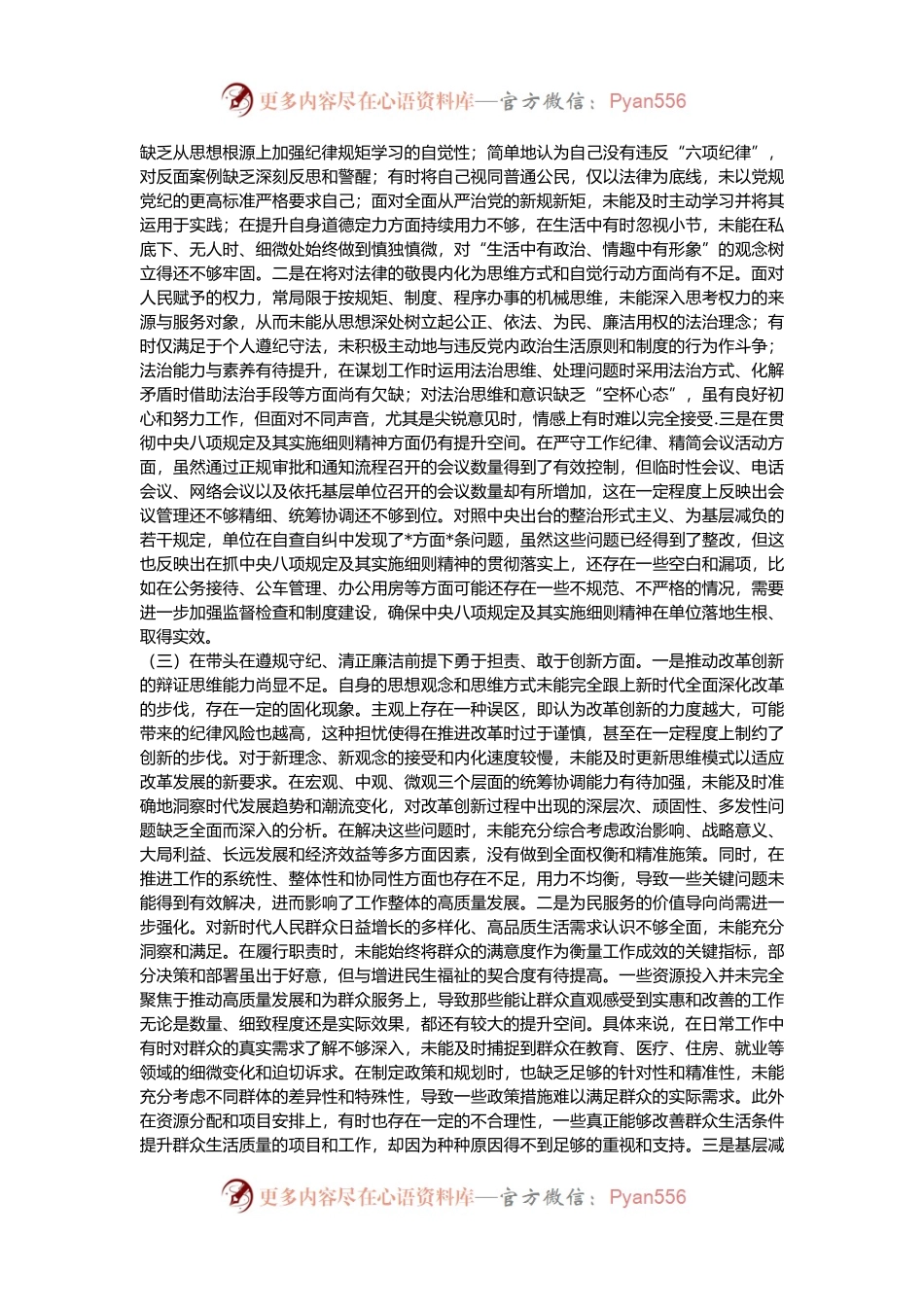 党员干部2024年专题民主生活会、组织生活会对照检查发言材料（四个带头）.docx_第2页