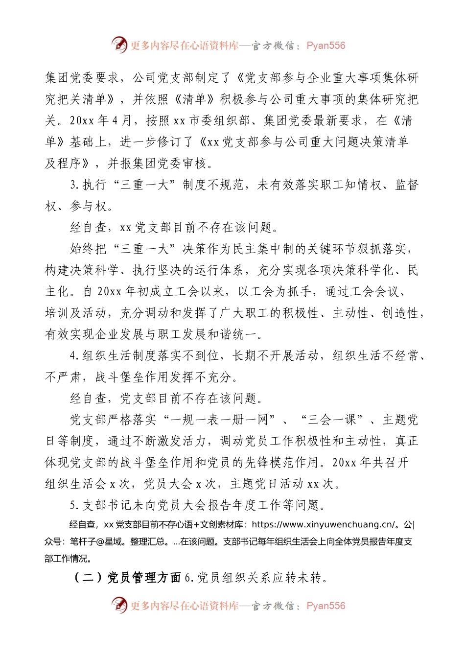 公司党支部党建工作问题整治自查报告集团企业整改总结汇报.docx_第2页