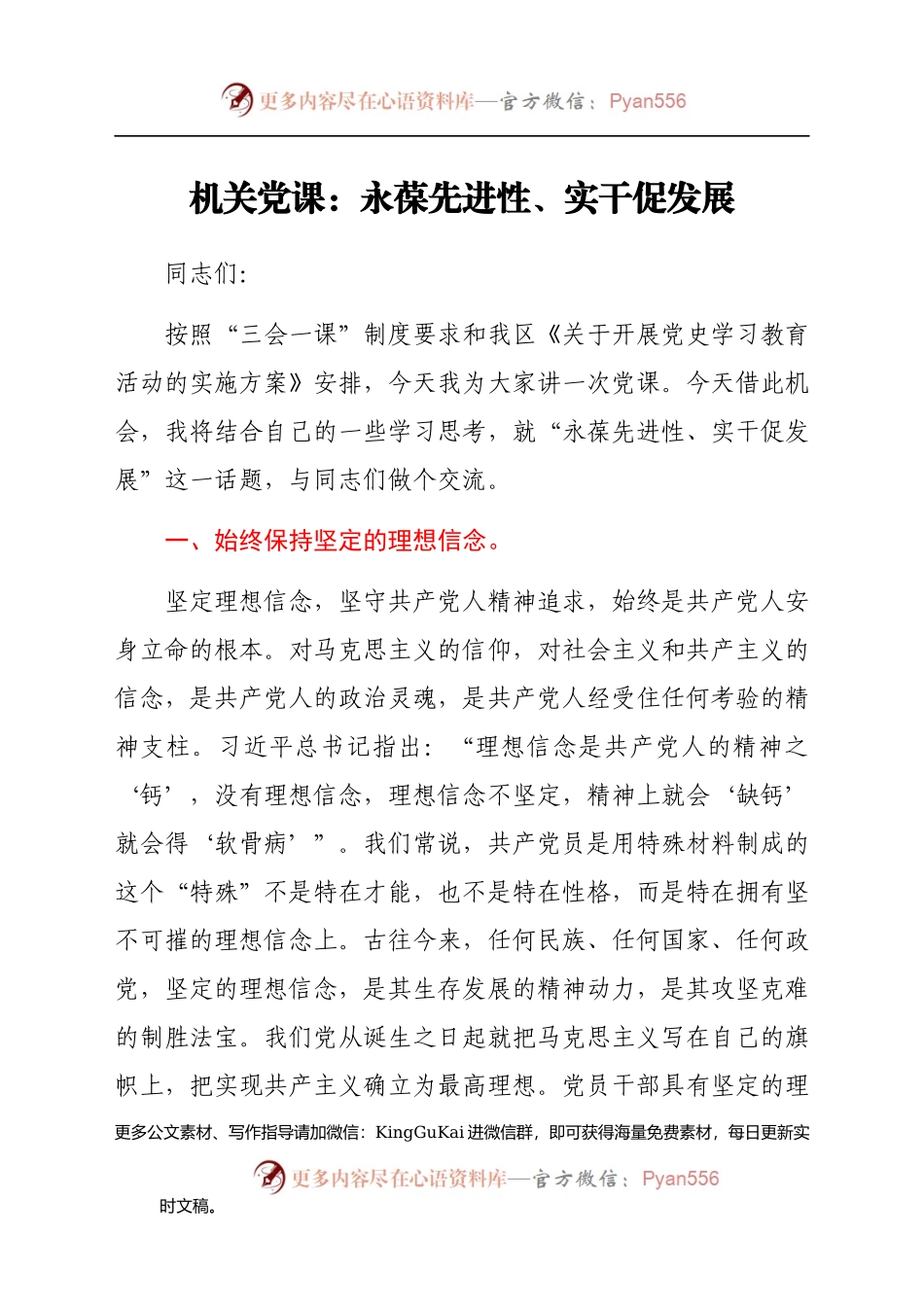 党课：永葆先进性、实干促发展.docx_第1页