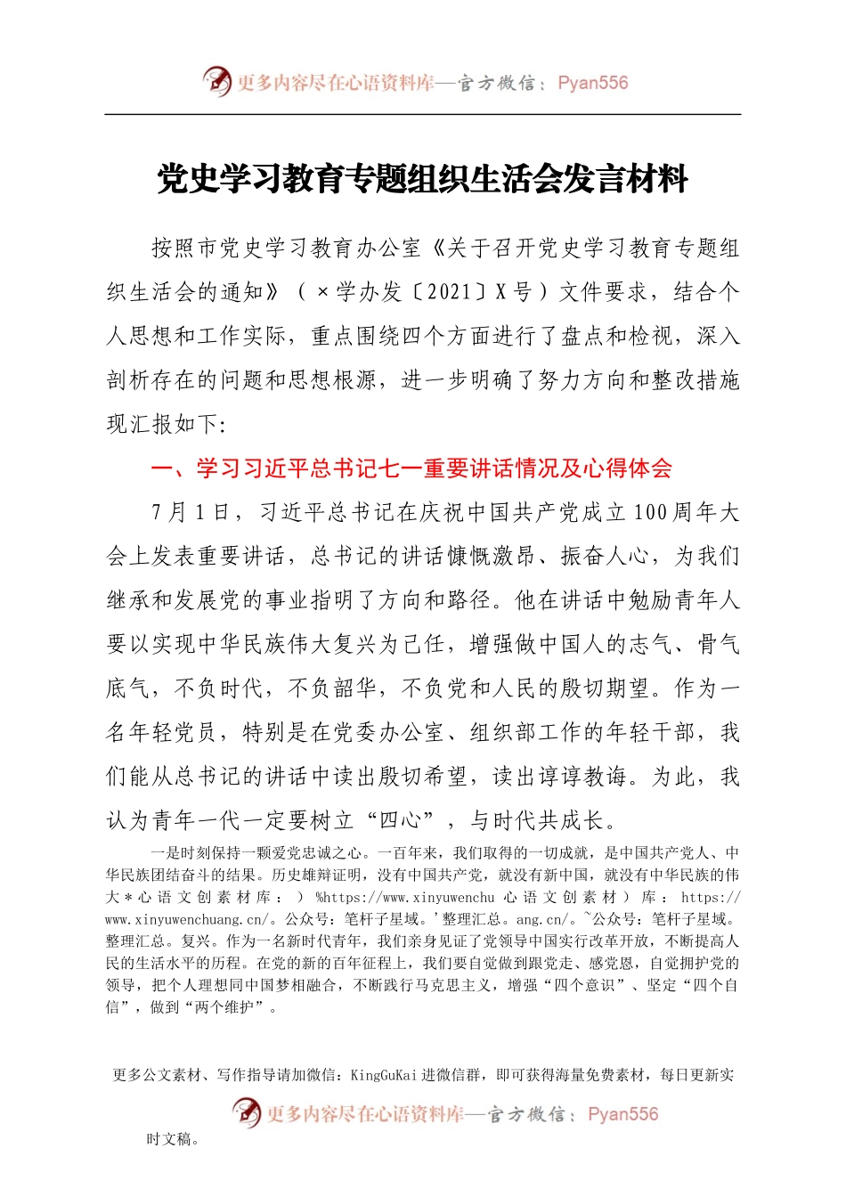 党史专题组织生活会个人剖析（青年党员）.docx_第1页