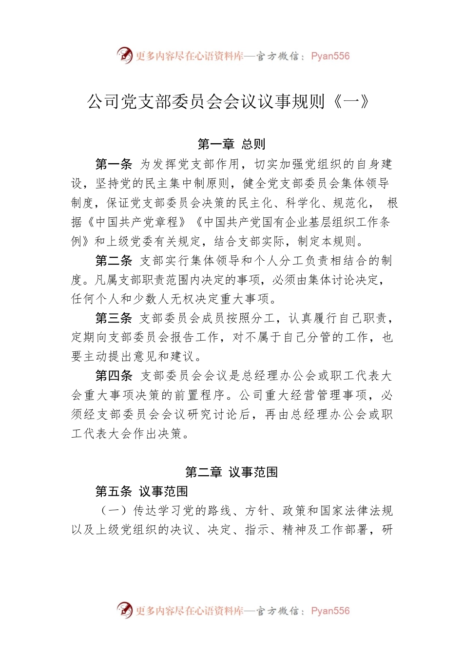 公司党支部委员会会议议事规则《一》.docx_第1页