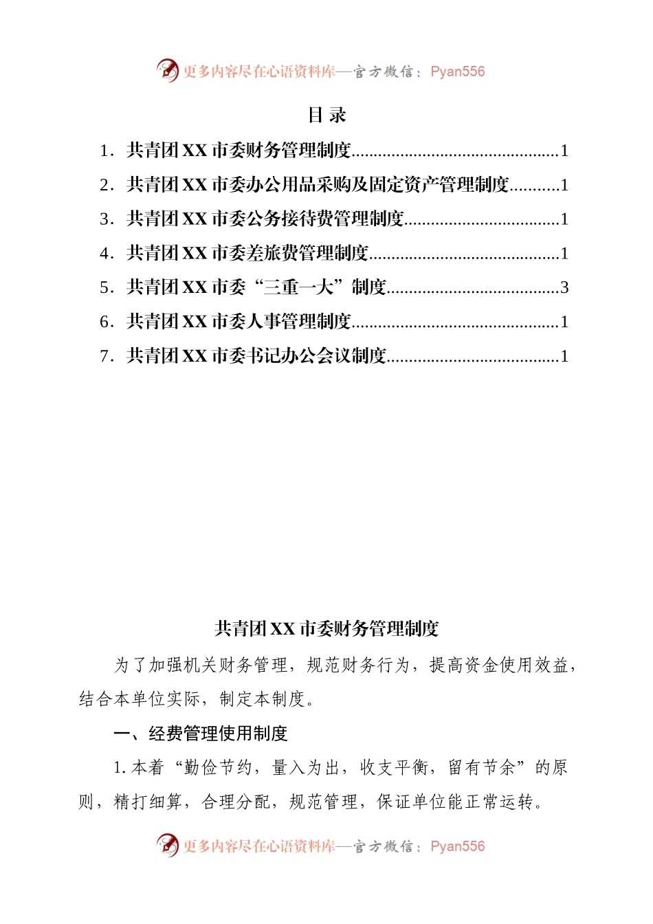 共青团XX市委制度汇编.docx_第1页
