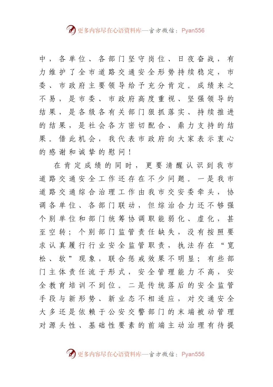 全市深化平安行你我他行动暨道路交通安全隐患排查整治工作会议讲话.docx_第2页
