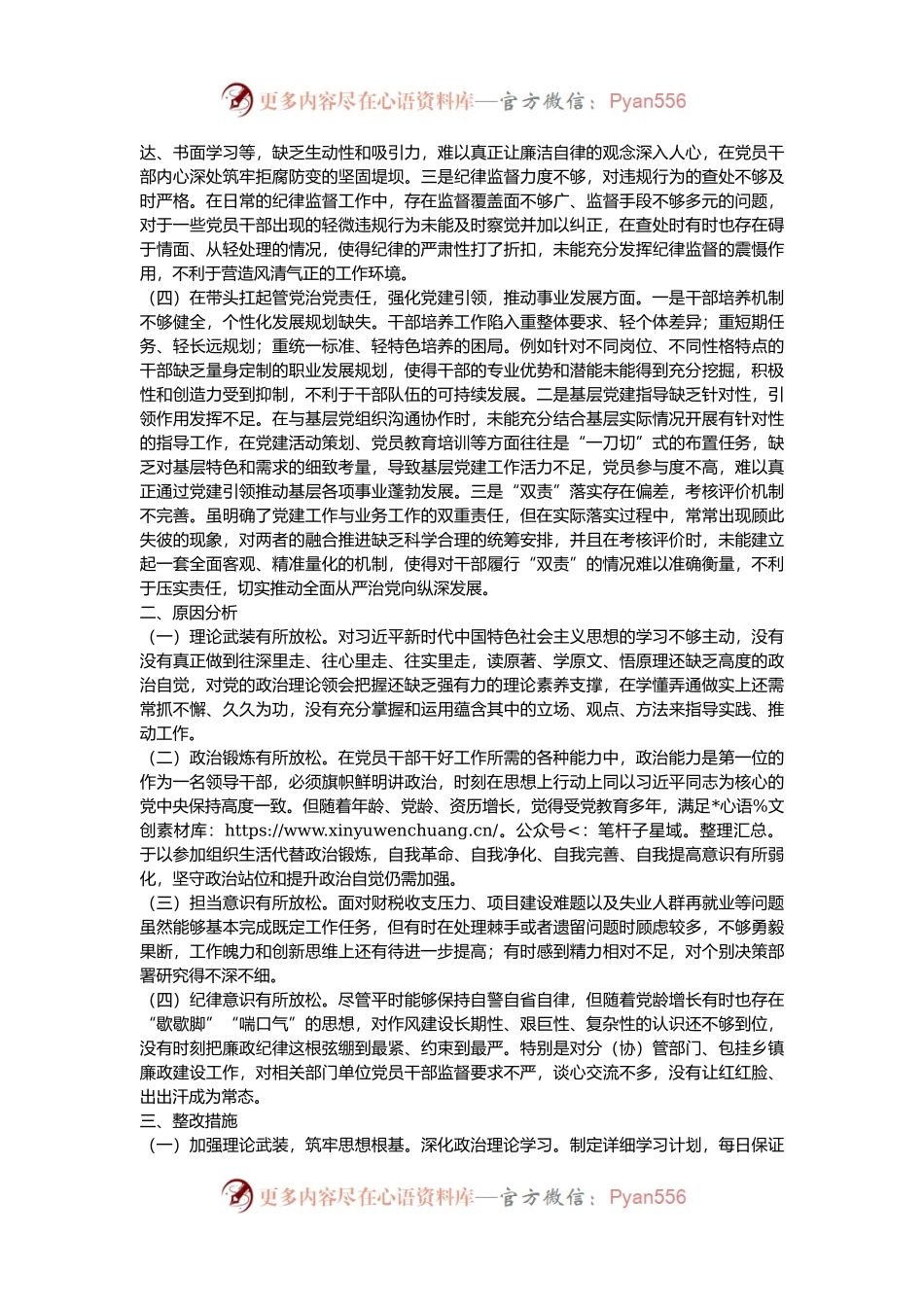党组书记2024年度专题组织生活会对照检查发言材料（四个带头）.docx_第2页