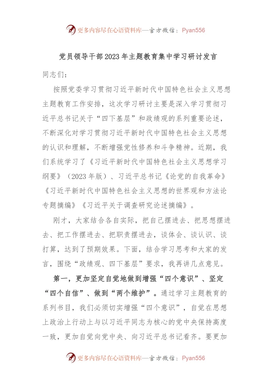 党员领导干部2023年主题教育集中学习研讨发言.docx_第1页