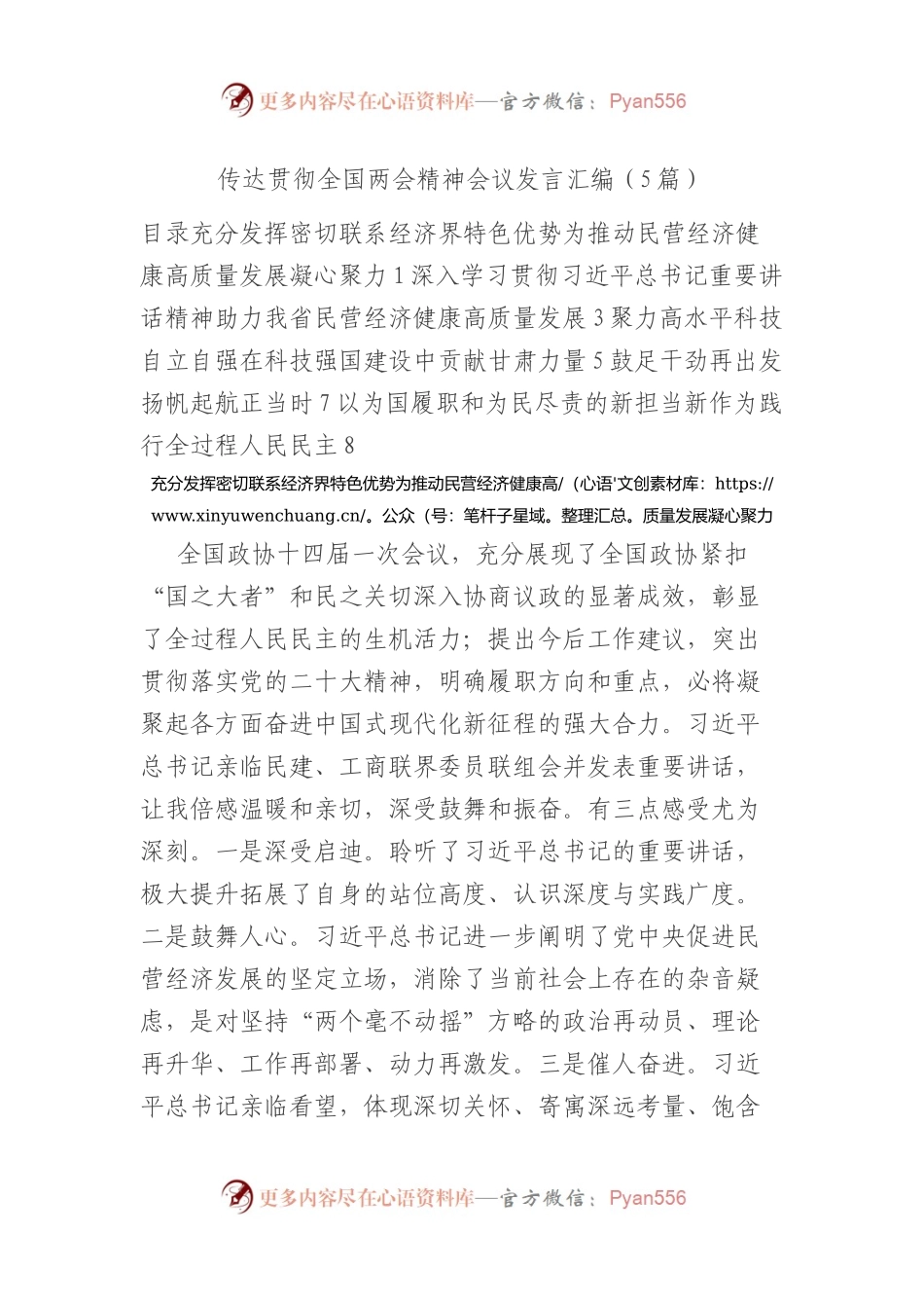 传达贯彻全国两会精神会议发言汇编.docx_第1页