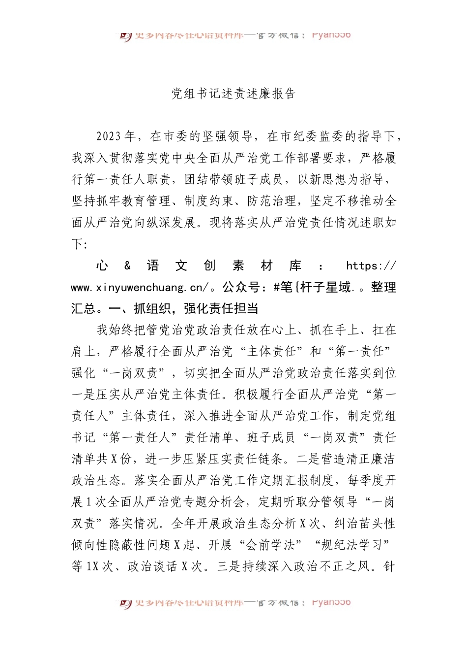 党组书记述责述廉报告.docx_第1页