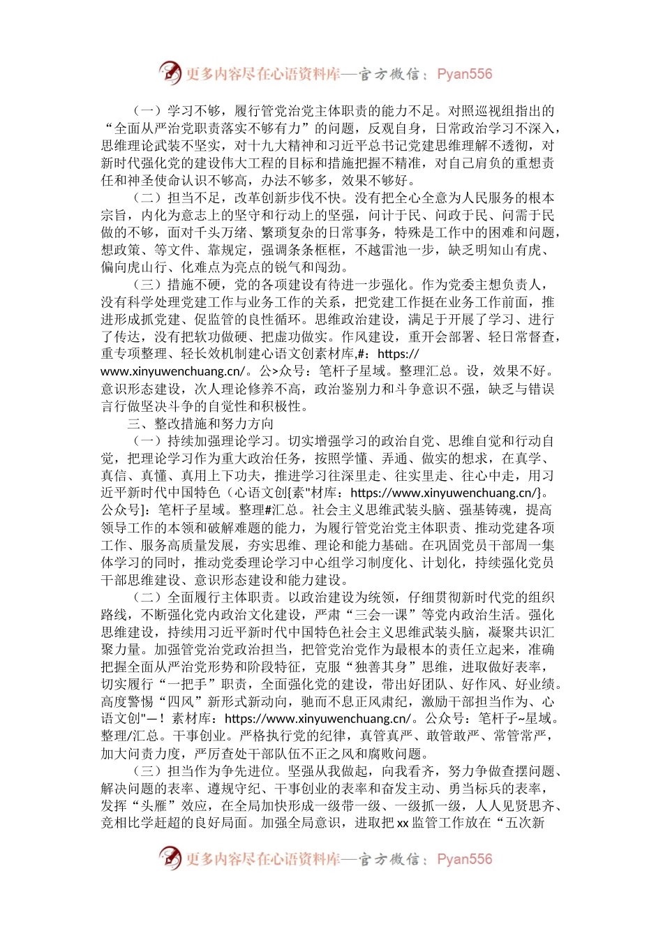 党委书记巡视整改专题民主生活会个人对照检查材料.docx_第2页