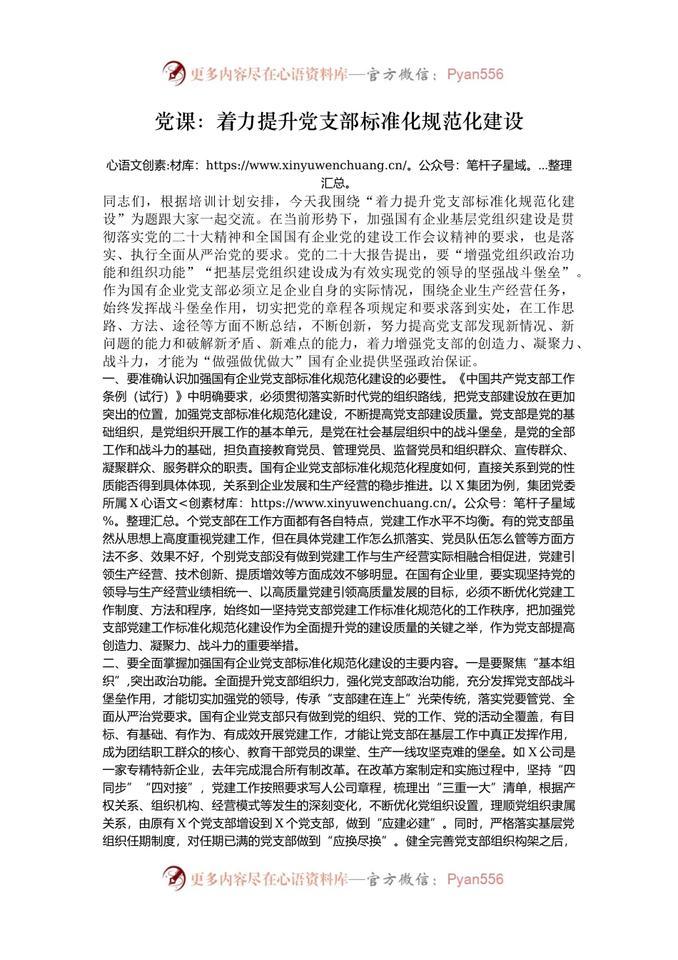 党课：着力提升党支部标准化规范化建设.docx_第1页